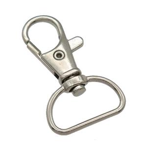 Alloy Lobster Clasp, platinum plated, approx 13-37mm [FD11624]