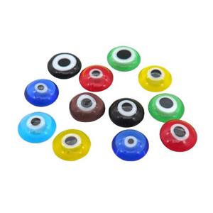 Lampwork Glass Evil Eye Beads without hole, mixed color, approx 8mm dia [FD11627]