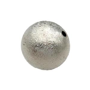 copper brushed beads, round, platinum plated, approx 4mm dia [FD11629-4MM]