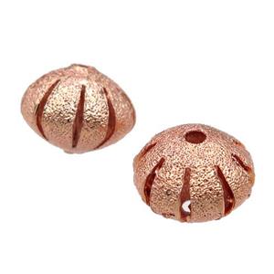 copper pumpkin Corrugated Beads, rose gold, approx 9x12mm [FD11632]