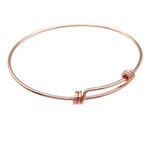 copper Bangle, rose golden, approx 55-65mm dia [FD11637]