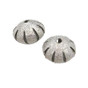 copper pumpkin Corrugated Beads, platinum plated, approx 9x12mm [FD11639]