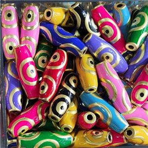 Mixed Copper Rice Beads Enamel Eye Duck Gold, approx 9-27mm [FD11662]