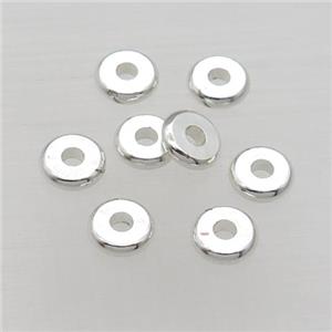 copper spacer heishi beads, unfade, silver plated, approx 8mm [FD11671-8MM]