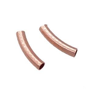 Copper Bend Tube Spacer Beads Rose Gold, approx 3x15mm [FD11704]