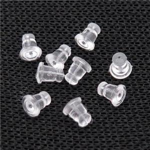 White Silicone Earring Back Stopper Ear Nuts Soft, approx 4-6mm [FD11708]