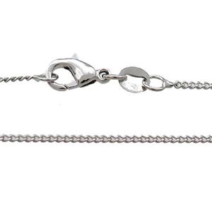 Copper Necklace Chain Unfaded Platinum Plated, approx 1.2mm, 42cm length [FD11712]