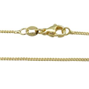 Copper Necklace Chain Unfaded Gold Plated, approx 1.2mm, 42cm length [FD11713]