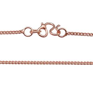 Copper Necklace Chain Unfaded Rose Gold, approx 1.2mm, 42cm length [FD11714]