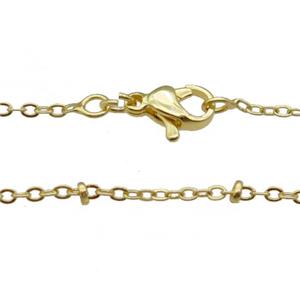 Copper Necklace Chain Unfaded Gold Plated, approx 1.5mm, 42cm length [FD11725]