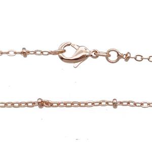 Copper Necklace Chain Unfaded Rose Gold, approx 1.5mm, 42cm length [FD11726]