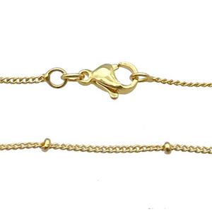 Copper Necklace Satellite Chain Unfaded Gold Plated, approx 1.2mm, 42cm length [FD11734]