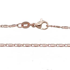 Copper Necklace Chain Unfaded Rose Gold, approx 1.6x5.5mm, 42cm length [FD11738]