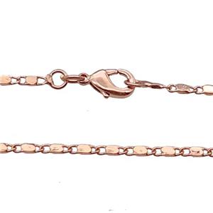 Copper Necklace Chain Unfaded Rose Gold, approx 1.6x5.5mm, 42cm length [FD11741]