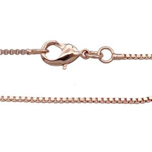 Copper Necklace Box Chain Unfaded Rose Gold, approx 1mm, 42cm length [FD11758]