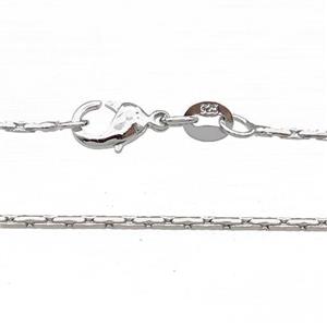 Copper Necklace Chain Unfaded Platinum Plated, approx 1.2mm, 42cm length [FD11760]