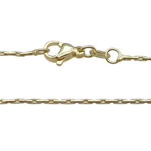 Copper Necklace Chain Unfaded Gold Plated, approx 1.2mm, 42cm length [FD11761]
