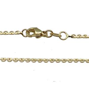 Copper Necklace Chain Unfaded Gold Plated, approx 1.6mm, 42cm length [FD11764]