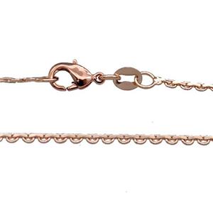 Copper Necklace Chain Unfaded Rose Gold, approx 1.6mm, 42cm length [FD11765]