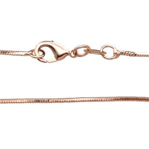 Copper Necklace FlatSnake Chain Unfaded Rose Gold, approx 1mm, 42cm length [FD11767]