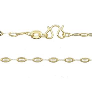 Copper Necklace Chain Unfaded Gold Plated, approx 2x4mm, 42cm length [FD11778]