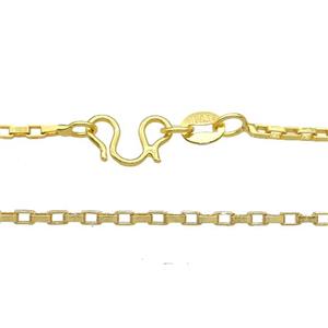 Copper Necklace Chain Unfaded Gold Plated, approx 1.5mm, 42cm length [FD11779]