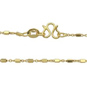 Copper Necklace Chain Unfaded Gold Plated, approx 1.4mm, 42cm length [FD11794]