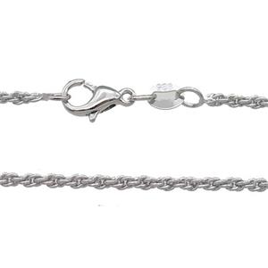 Copper Necklace Chain Unfaded Platinum Plated, approx 1.8mm, 42cm length [FD11801]