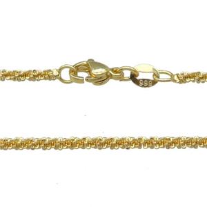 Copper Necklace Chain Unfaded Gold Plated, approx 2mm, 42cm length [FD11805]