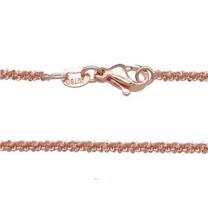 Copper Necklace Chain Unfaded Rose Gold, approx 2mm, 42cm length [FD11806]