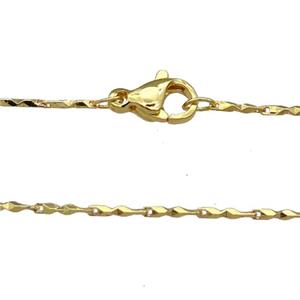 Copper Necklace Chain Unfaded Gold Plated, approx 1mm, 42cm length [FD11808]