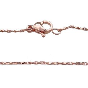 Copper Necklace Chain Unfaded Rose Gold, approx 1mm, 42cm length [FD11809]