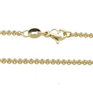 Copper Necklace Chain Unfaded Gold Plated, approx 2mm, 42cm length [FD11811]