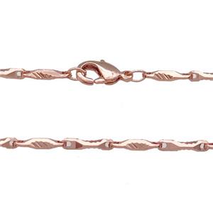 Copper Necklace Chain Unfaded Rose Gold, approx 1.8x9mm, 42cm length [FD11817]