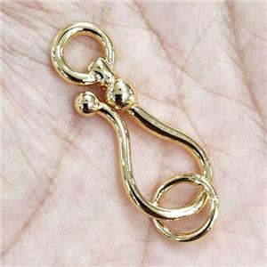Copper Clasp Connector Gold Plated, approx 14-30mm [FD11822]