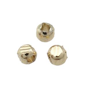 Copper Round Beads Unfaded Light Gold Plated, approx 3.5mm [FD11824]