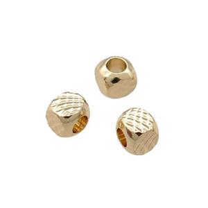 Copper Cube Beads Unfaded Light Gold Plated, approx 4mm [FD11825]