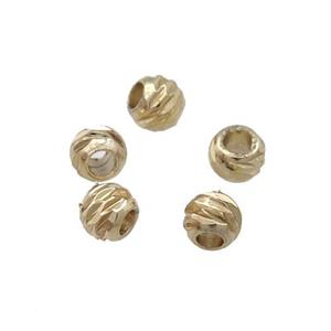 Copper Round Beads Tiny Unfaded Light Gold Plated, approx 2.8mm [FD11827]