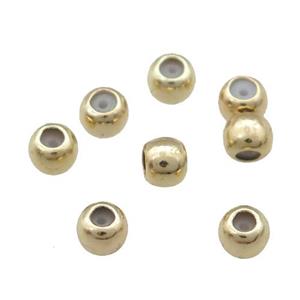 Copper Round Beads Unfaded Light Gold Plated, approx 3mm [FD11828]