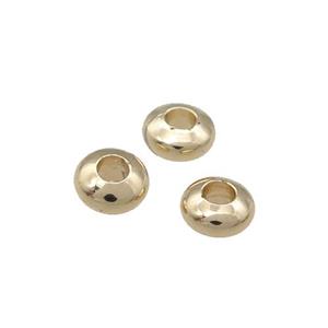 Copper Rondelle Spacer Beads Unfaded Light Gold Plated, approx 4mm [FD11830]