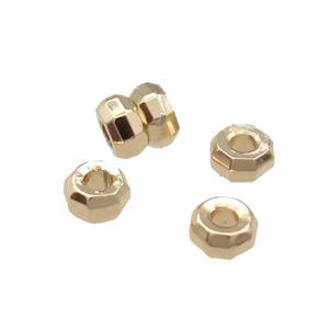 Copper Rondelle Spacer Beads Unfaded Light Gold Plated, approx 4mm [FD11831]
