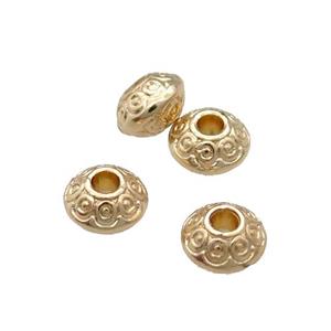 Copper Saucer Beads Unfaded Light Gold Plated, approx 5.5mm [FD11835]