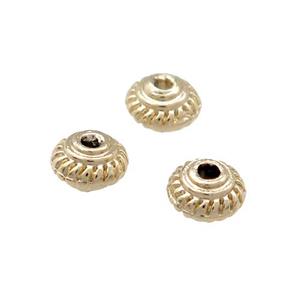 Copper Rondelle Spacer Beads Unfaded Light Gold Plated, approx 5mm [FD11837]