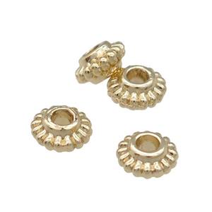Copper Rondelle Spacer Beads Unfaded Light Gold Plated, approx 6mm [FD11838]