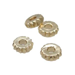 Copper Rondelle Spacer Beads Unfaded Light Gold Plated, approx 5.5mm [FD11840]