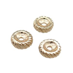 Copper Rondelle Spacer Beads Unfaded Light Gold Plated, approx 10mm [FD11841]