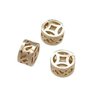 Copper Coin Spacer Beads Unfaded Light Gold Plated, approx 8mm [FD11843]