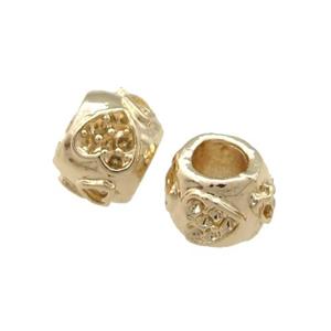 Copper Rondelle Beads Large Hole Unfaded Light Gold Plated, approx 8x10mm, 4mm hole [FD11847]