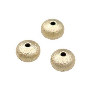 Brushed Copper Rondelle Spacer Beads Unfaded Light Gold Plated, approx 6.5mm [FD11849]