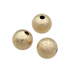 Copper Round Beads Corrugated Unfaded Light Gold Plated, approx 8mm [FD11850]